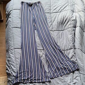 Forever 21 Blue Striped Wide Leg Pants